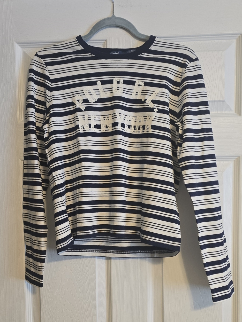Polo by Ralph Lauren Navy & White Striped Long Sleeve Tee